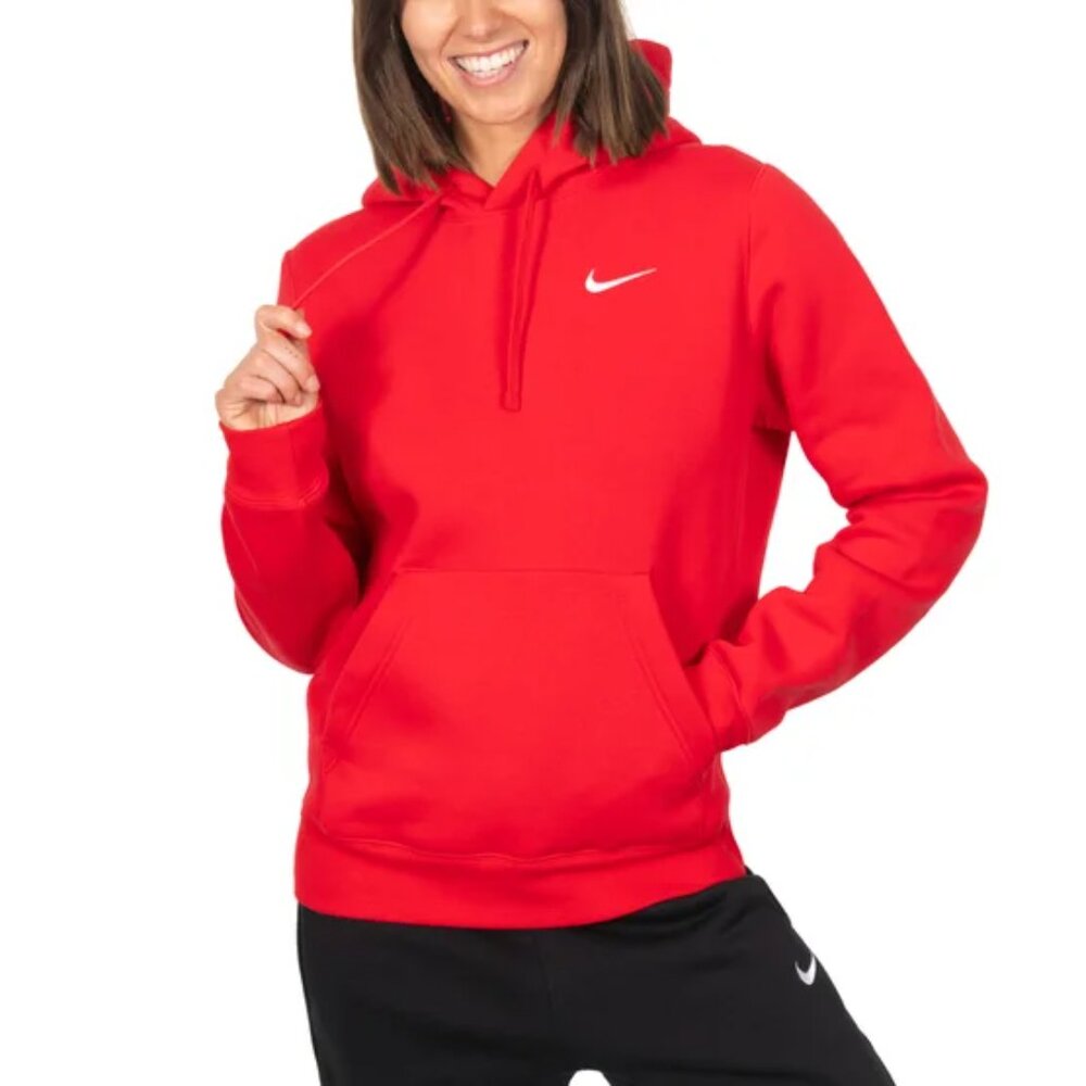 NWT Nike Women's Fleece Pullover Hoodie Red Scarlet Size S